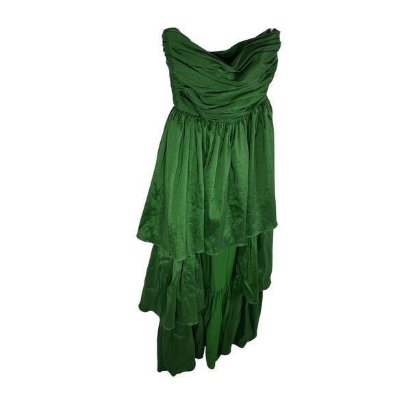 Lovers and Friends Michie Strapless Maxi Dress Tiered Ruffle Party Green Size XS - Picture 6 of 11